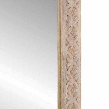 Spiegel mit Spiegel Weiß 57 x 70 x 3 cm massives Mangoholz