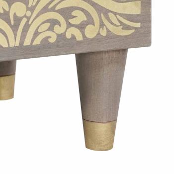 Nachttisch Grau 40 x 33 x 46 cm massives Mangoholz