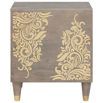 Nachttisch 2 pcs Grau 40 x 33 x 46 cm massives Mangoholz
