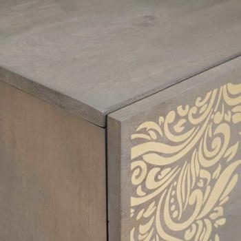Nachttisch 2 pcs Grau 40 x 33 x 46 cm massives Mangoholz