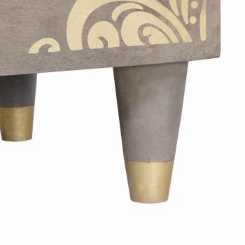 Nachttisch Grau 40 x 33 x 46 cm massives Mangoholz