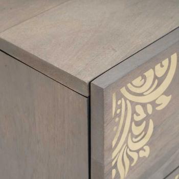 Nachttisch 2 pcs Grau 40 x 33 x 46 cm massives Mangoholz