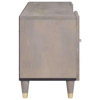 ARDEBO.de - TV-Schränk Grau und Gold 105 x 33,5 x 46 cm Massivholz Mango