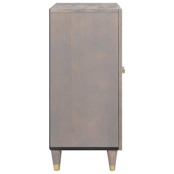 Sideboard Grau und Gold 60 x 33.5 x 75 cm Massivholz Mango