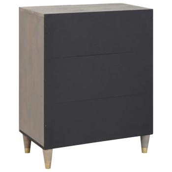 Sideboard Grau und Gold 60 x 33.5 x 75 cm Massivholz Mango