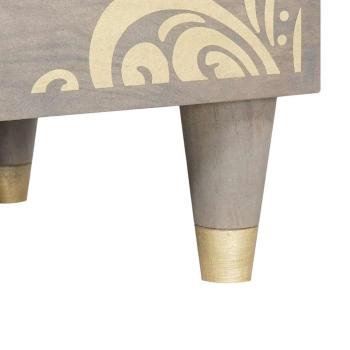 Sideboard Grau und Gold 60 x 33.5 x 75 cm Massivholz Mango