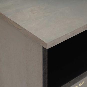 Nachttisch Grau 40 x 33 x 46 cm massives Mangoholz