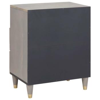 Nachttisch Grau 50 x 33 x 62 cm massives Mangoholz
