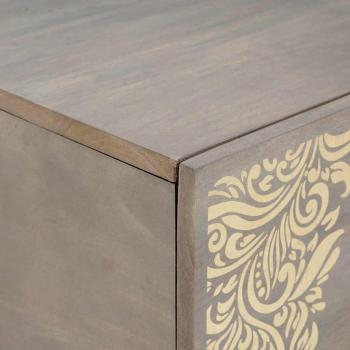 Couchtisch Grau 100 x 54 x 40 cm Massivholz Mango