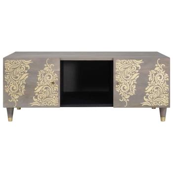 Couchtisch Grau 100 x 54 x 40 cm massives Mangoholz
