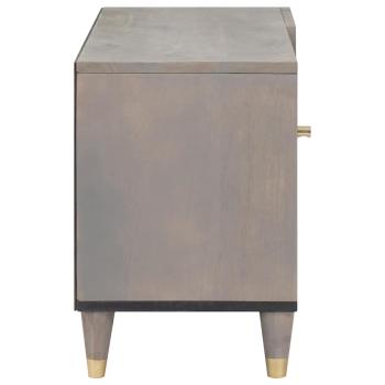 ARDEBO.de - TV-Schränk Grau und Gold 80 x 31,5 x 46 cm Massivholz Mango