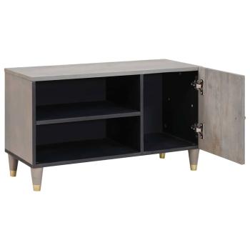 TV-Schränk Grau und Gold 80 x 31,5 x 46 cm Massivholz Mango