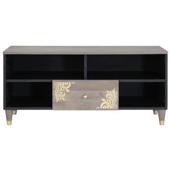 TV-Schränk Grau und Gold 100 x 33.5 x 46 cm Massivholz Mango