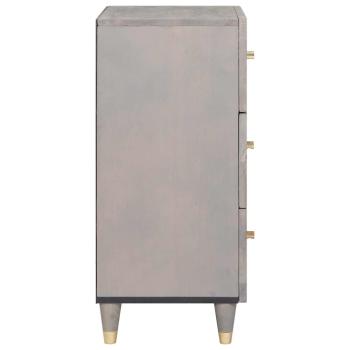 Sideboard Grau und Gold 40 x 33.5 x 75 cm Massivholz Mango