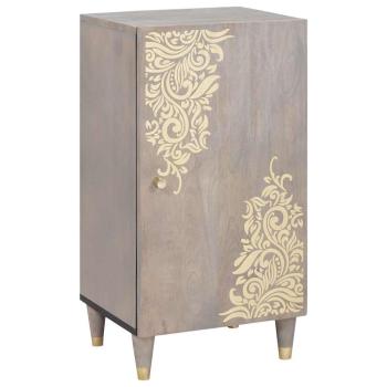 ARDEBO.de - Sideboard Grau und Gold 40 x 33.5 x 75 cm Massivholz Mango