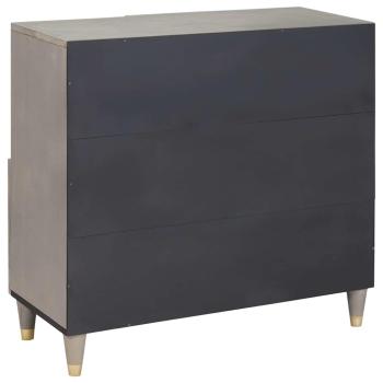 Sideboard Grau und Gold 80 x 33.5 x 75 cm Massivholz Mango