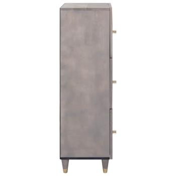 Hochboard Grau und Gold 40 x 33,5 x 110 cm Massivholz Mango