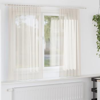 ARDEBO.de - Voile Vorhänge mit Stangentaschen 2 Stk. Creme