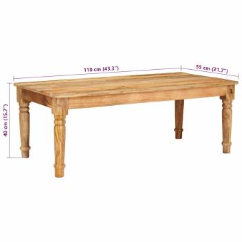 Couchtisch Braun 100 x 55 x 40 cm massives Mangoholz