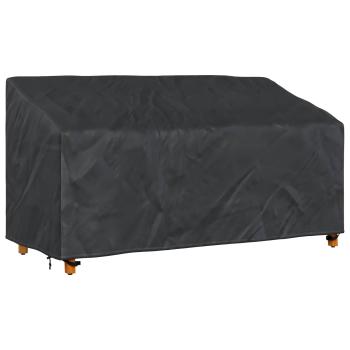 Abdeckung für Gartenbank Schwarz 205 x 85 x 65 / 94 cm 420D Stoff