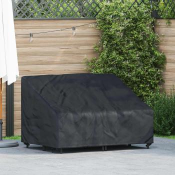 ARDEBO.de - Abdeckung für Gartenbank Schwarz 130 x 95 x 40 / 80 cm 420D Stoff