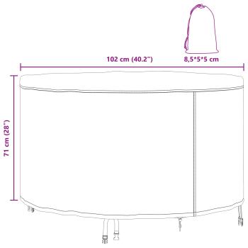 Gartenmöbelabdeckung Schwarz 102 x 102 x 71 cm 420D Stoff