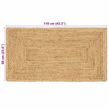 Teppich Beige 60 x 110 cm Jute