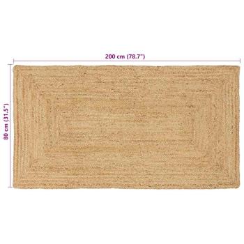 Teppich Beige 80 x 200 cm Jute