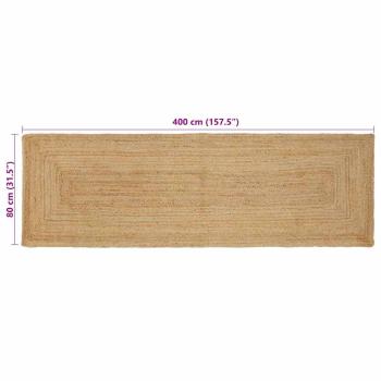 Teppich Beige 80 x 400 cm Jute
