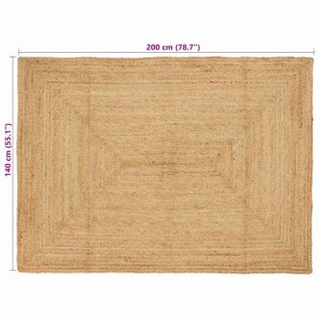 Teppich Beige 140 x 200 cm Jute