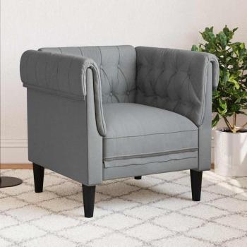 ARDEBO.de - Chesterfield Sofa Stuhl Hellgrau 78,5 x 74,5 x 74,5 cm Stoff