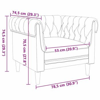 Sofa Hellgrau 78,5 x 74,5 x 74,5 cm Polyester