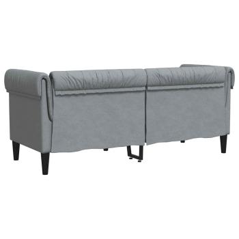 Chesterfield-Sofa Argyle Hellgrau 182,5 x 74,5 x 74,5 cm Stoff