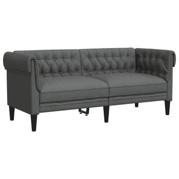 Chesterfield-Sofa Dunkelgrau 182,5 x 74,5 x 74,5 cm Stoff