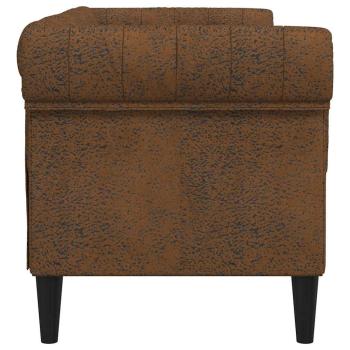 Chesterfield-Sofa Braun 182,5 x 74,5 x 74,5 cm Faux Wildleder