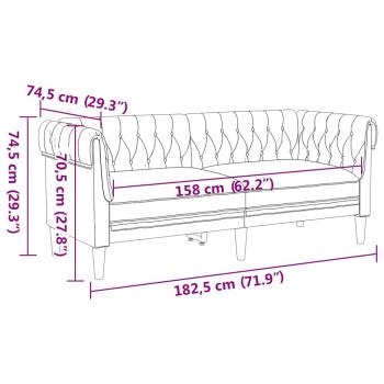 Chesterfield-Sofa Braun 182,5 x 74,5 x 74,5 cm Faux Wildleder