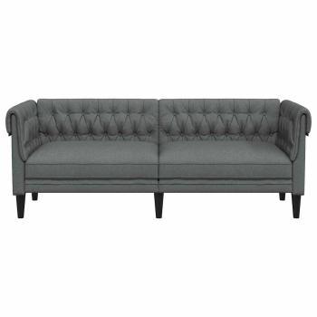 Chesterfield-Sofa Dunkelgrau 201,5 x 74,5 x 74,5 cm Stoff