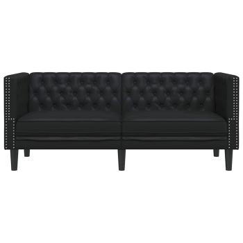 Chesterfield-Sofa Schwarz 174 x 74.5 x 70.5 cm Kunstleder