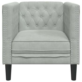 Chesterfield Sofa Stuhl Hellgrau 71 x 74.5 x 70.5 cm Samt