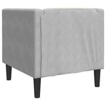 Chesterfield Sofa Stuhl Hellgrau 71 x 74.5 x 70.5 cm Samt