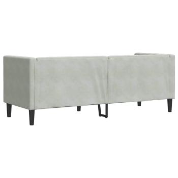 ARDEBO.de - Chesterfield-Sofa Argyle Hellgrau 194 x 74.5 x 70.5 cm Samt