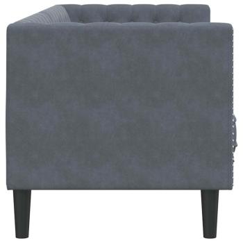 Chesterfield-Sofa Argyle Dunkelgrau 194 x 74.5 x 70.5 cm Samt