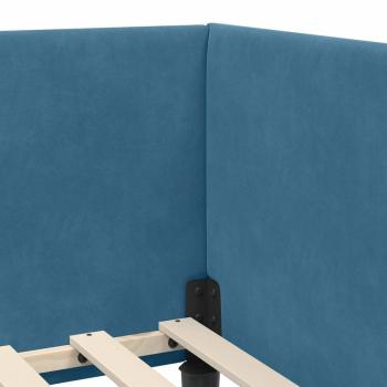 Eckbettgestell Blau 80 x 200 cm Samt und engineered Holz