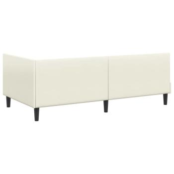 Eckbettgestell Creme 100 x 200 cm Samt und engineered Holz