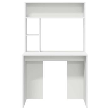 Schreibtisch mit Regal Weiß 91 x 50 x 149 cm Holzwerkstoff
