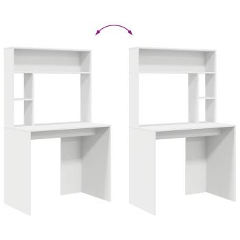 Schreibtisch mit Regal Weiß 91 x 50 x 149 cm Holzwerkstoff