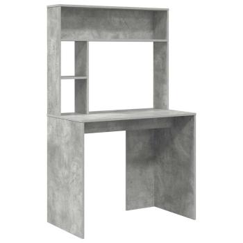 Schreibtisch mit Regal Betongrau 91 x 50 x 149 cm Holzwerkstoff
