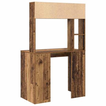 Schreibtisch mit Regal Altholz 91 x 50 x 149 cm Holzwerkstoff