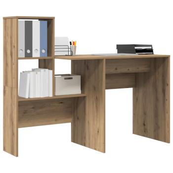 Schreibtisch mit Regal Eiche handwerklich 131,5 x 50 x 106,5 cm