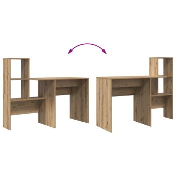 Schreibtisch mit Regal Eiche handwerklich 131,5 x 50 x 106,5 cm